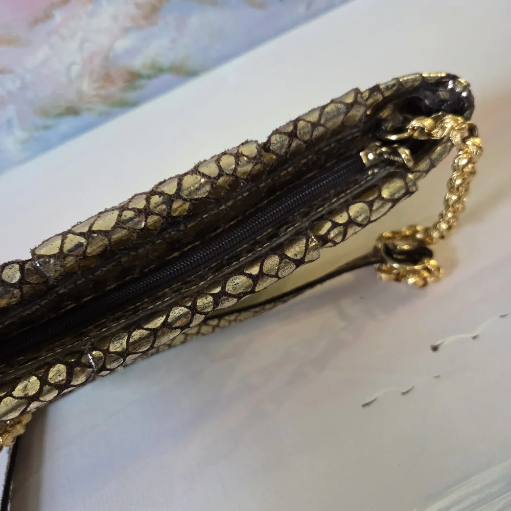 Michael Kors Metallic Snakeskin-Effect Gold Dark Undertone - Picture 8 of 16